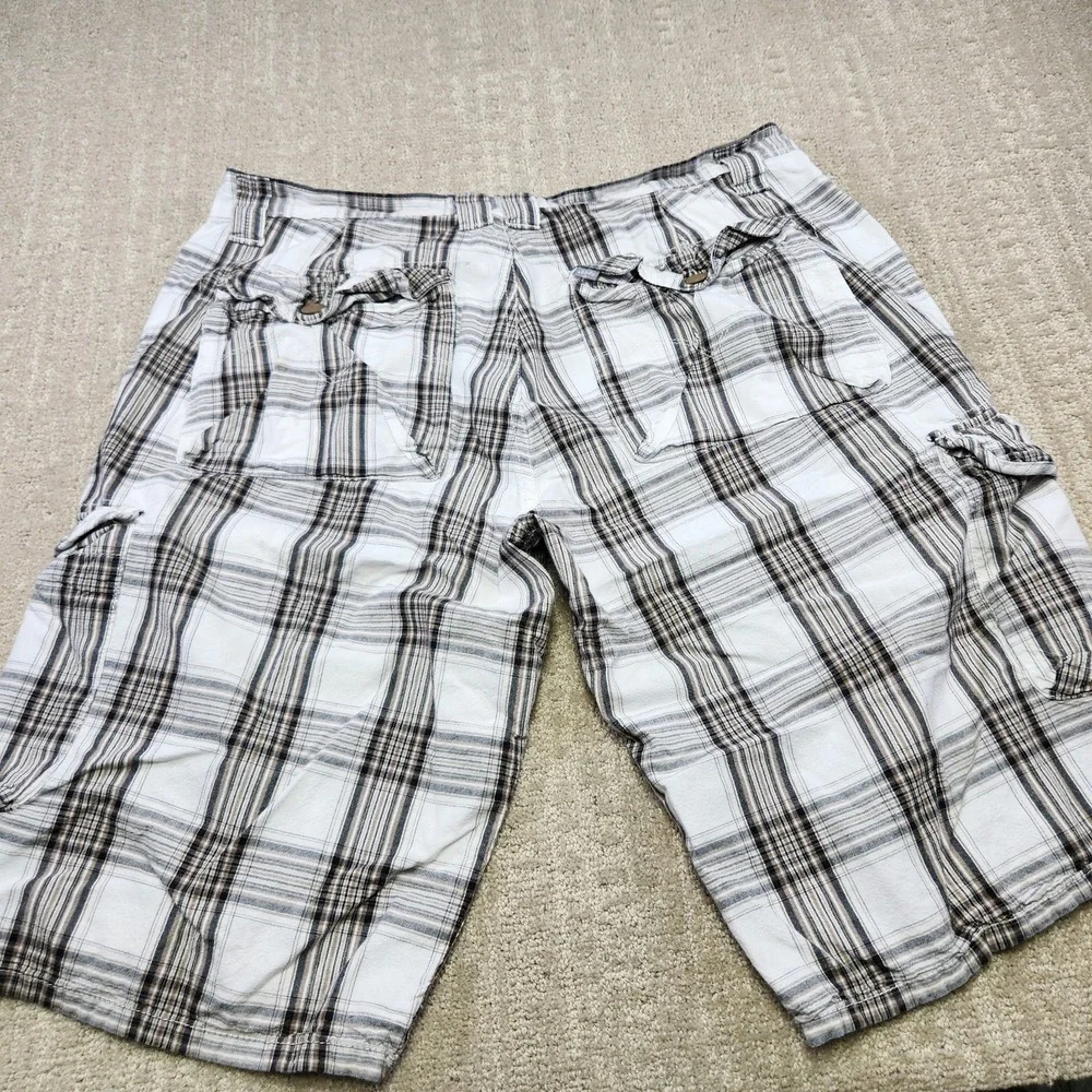 Vintage Silvertab Levis Shorts Men 36‎ Baggy Cargo Wide Leg Plaid Y2K Cotton